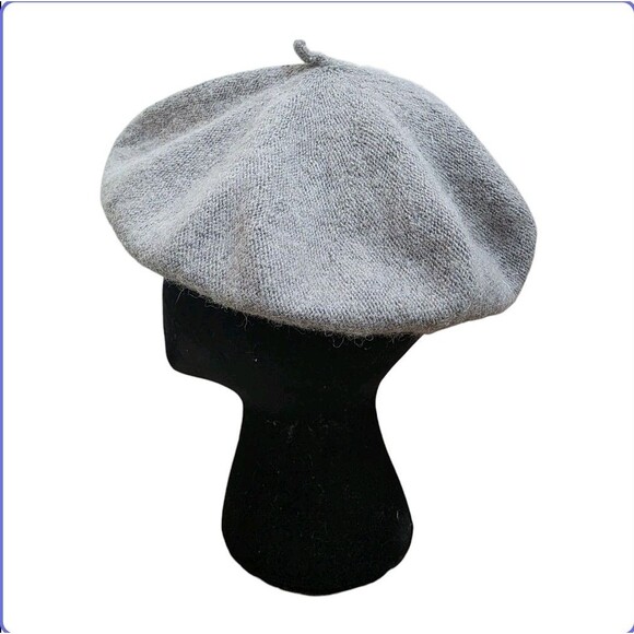 Vintage Gray Beret Wool Unisex Cute French OSFM Adult Handmade(?) Tight Knit EUC - Picture 10 of 14
